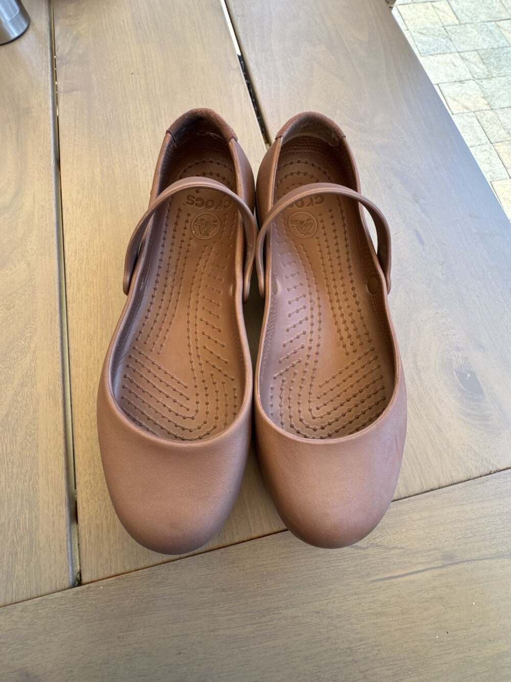 Crocs Kadee II Mary Jane Size 9 Brown Slip On Ballet Flats
